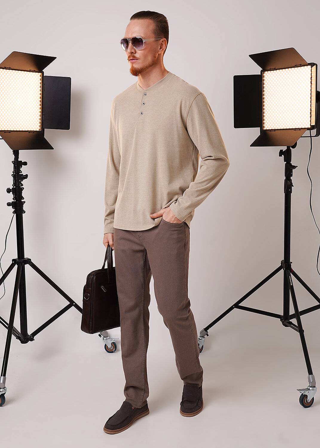CLEVER Джемпер 602885 462771/07ктд бежевый/св.коричневый