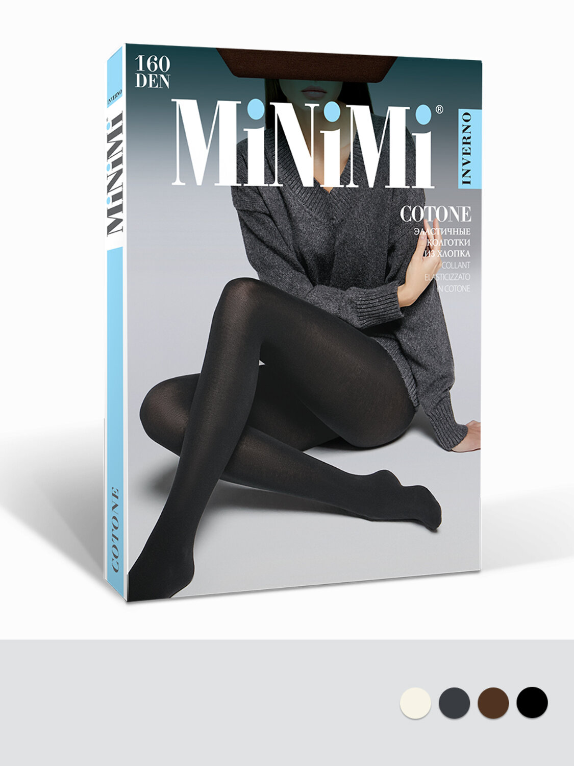Minimi Колготки 603754 COTONE 160 Carbone (Серый)