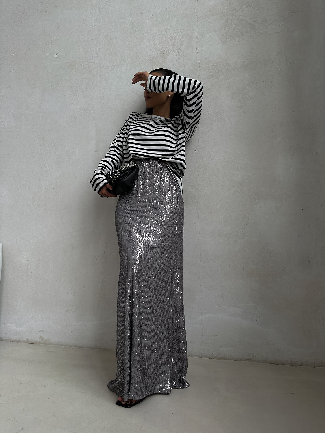 KRISKIS Юбка 603888 601-ЮбкаПайет Серебристый