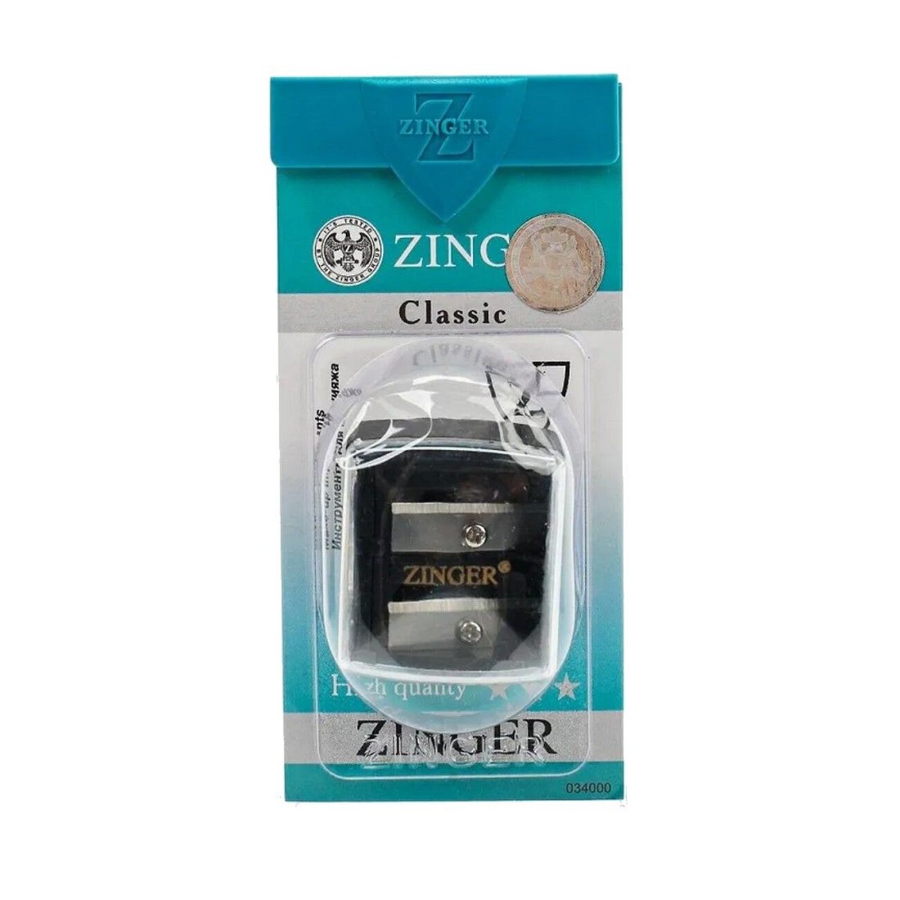 Zinger Точилка для косметических карандашей двойная / Classic SH-22, пластик, черный 604452 1228 