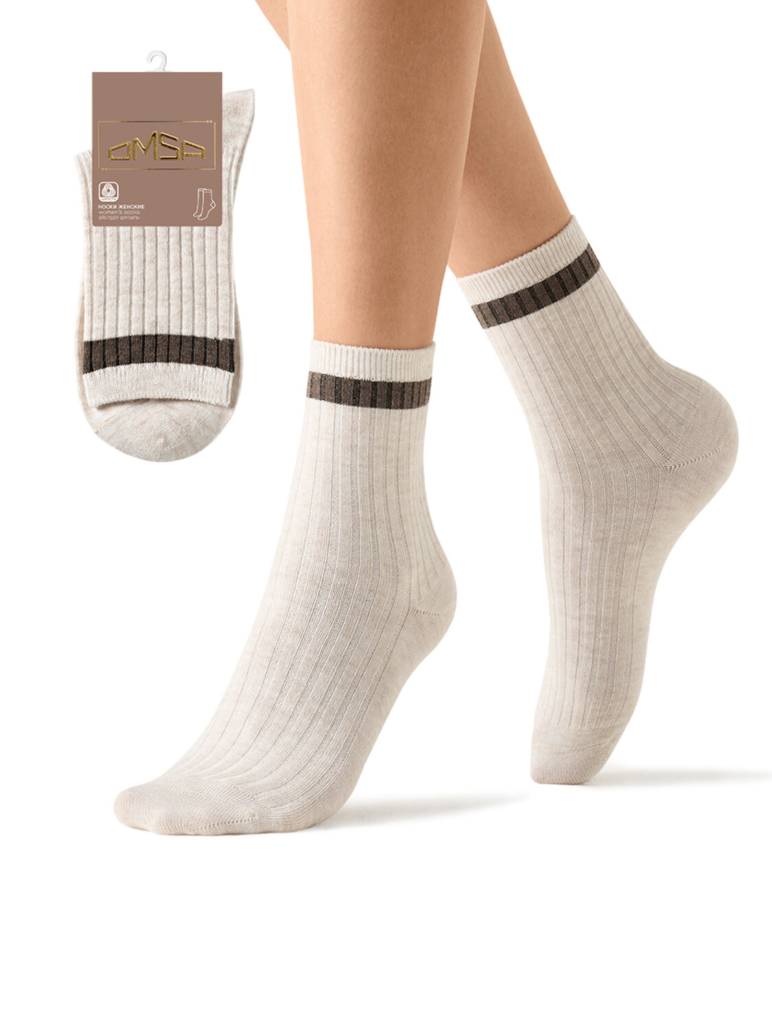 Omsa Носки 604490 OMSA COMFORT 355, WO+PC Avorio (Молочный)