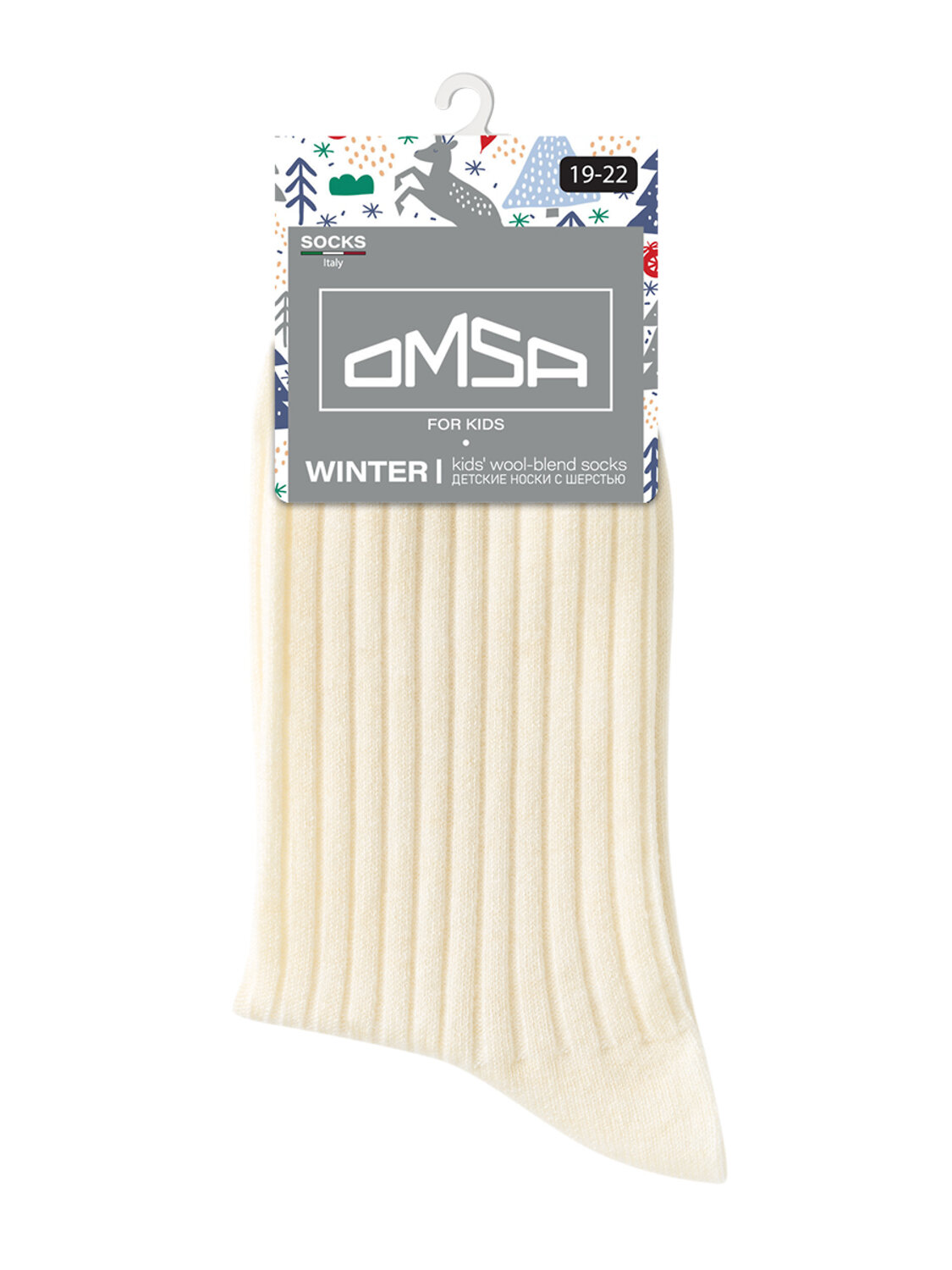 Omsa Носки 604515 OMSA kids   Calzino 21C06 с шерстью, WO+PC Avorio (Молочный)