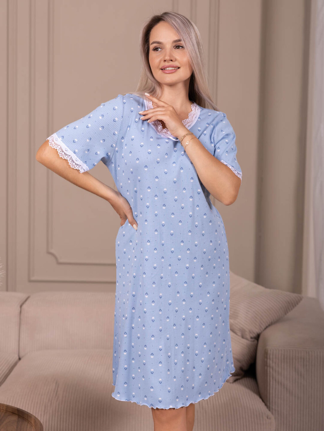 Текс-плюс Сорочка 605036 НФ-00249992 Голубой