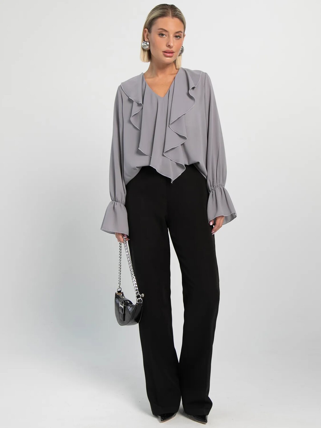 LT Collection Блуза 605566 Б16234-8М Серый