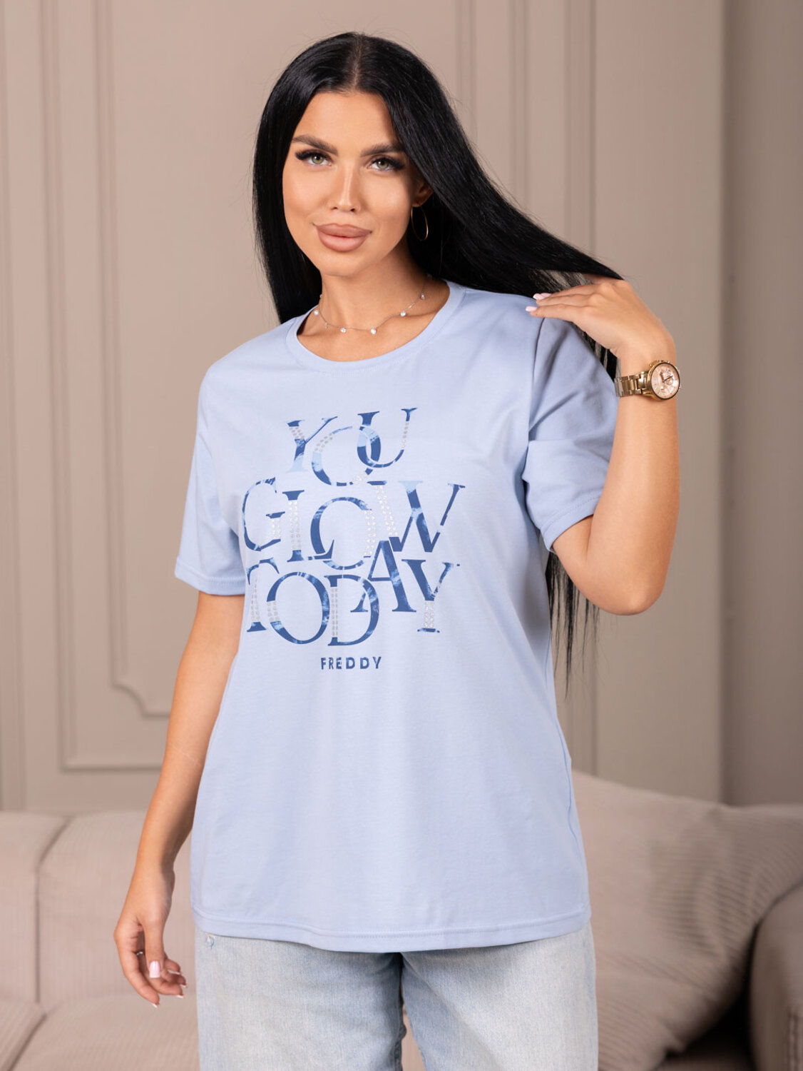Текс-плюс Футболка 605691 НФ-00249659 Голубой