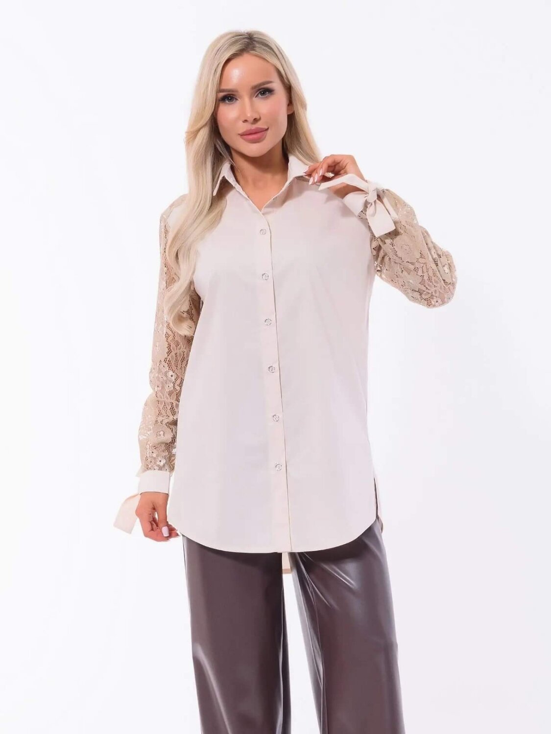 LT Collection Рубашка 606199 Б16223-10М Бежевый