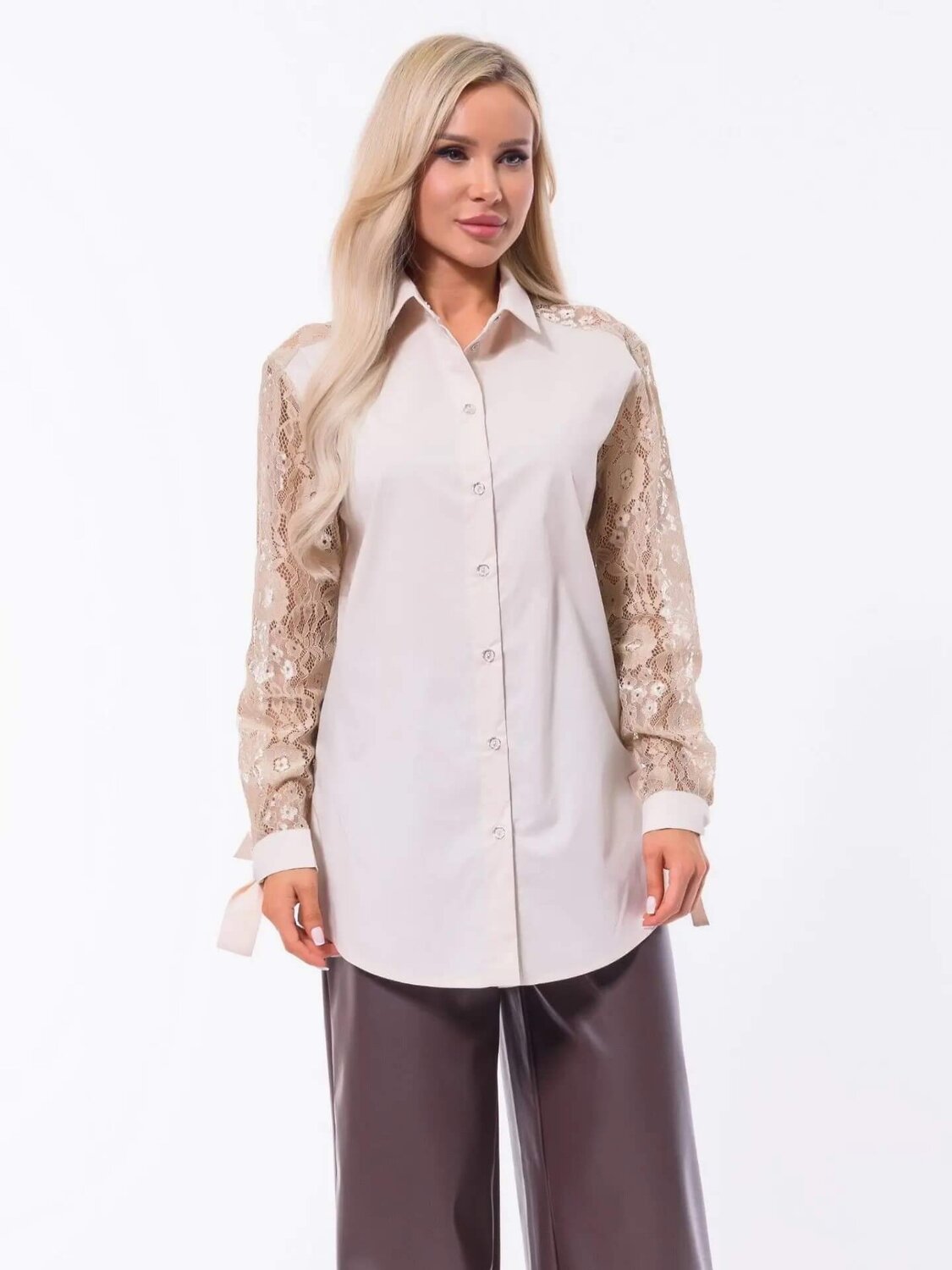 LT Collection Рубашка 606199 Б16223-10М Бежевый