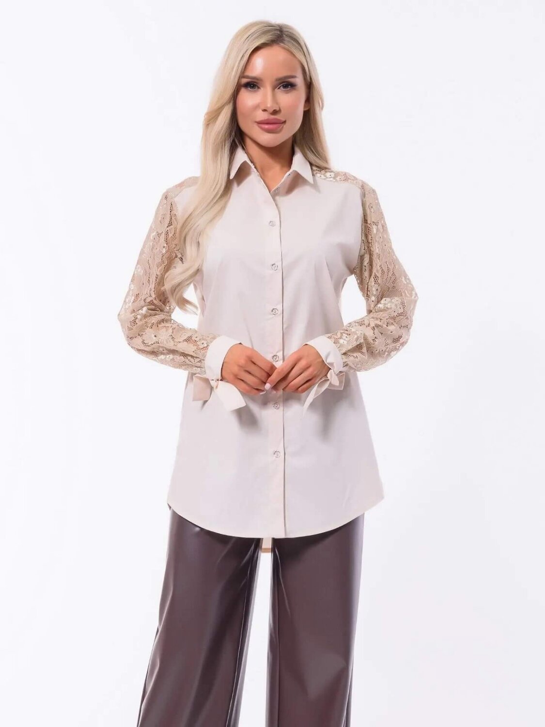 LT Collection Рубашка 606199 Б16223-10М Бежевый