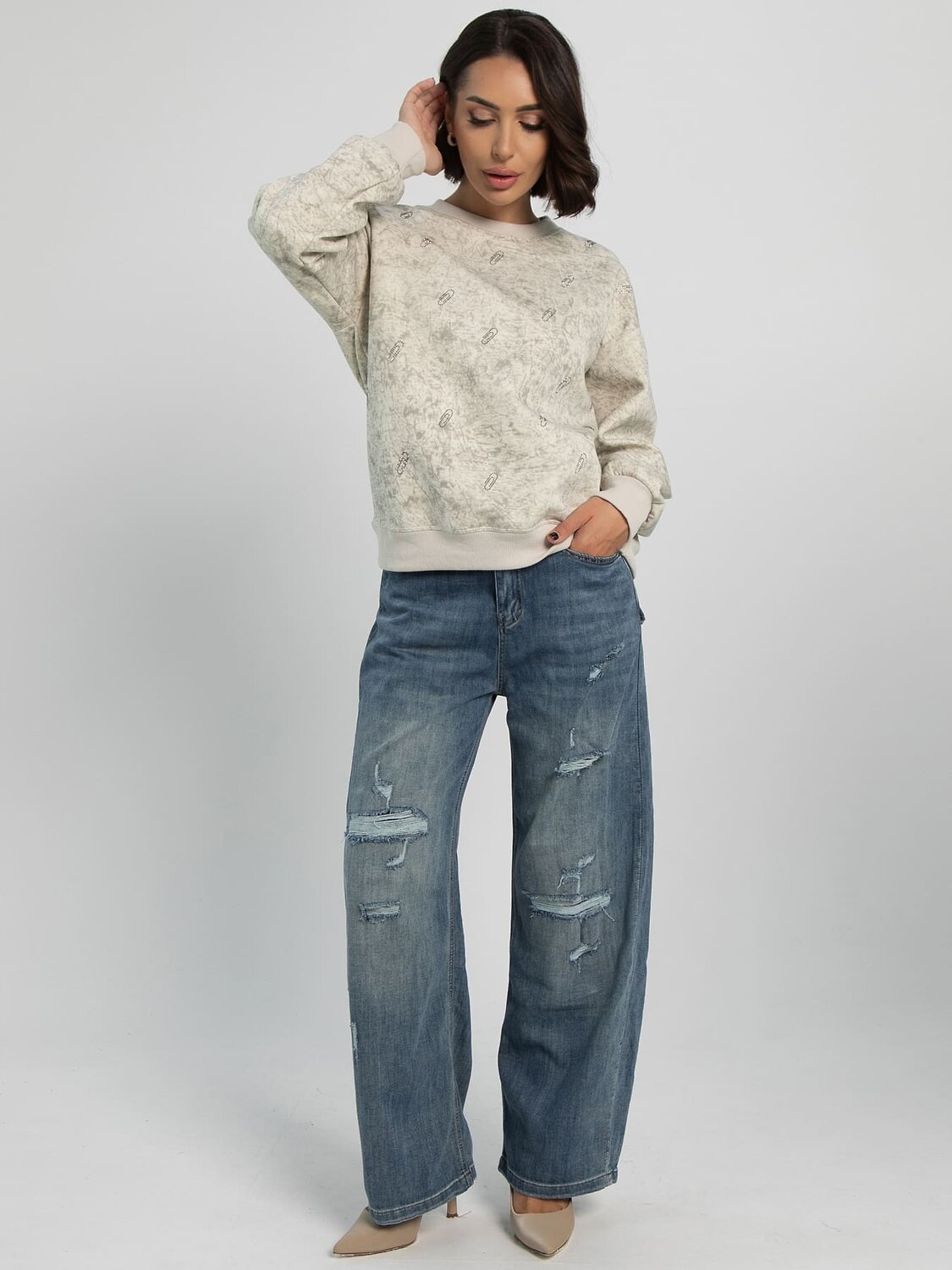 LT Collection Свитшот 606653 Б16335-20М Бежевый
