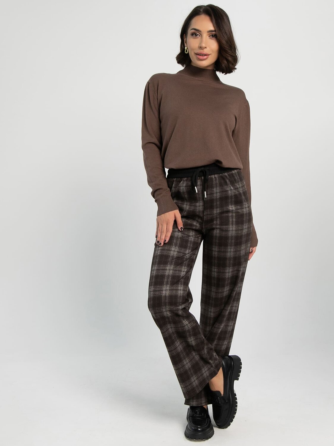 LT Collection Брюки 606899 Б16337-20М коричневые/клетка