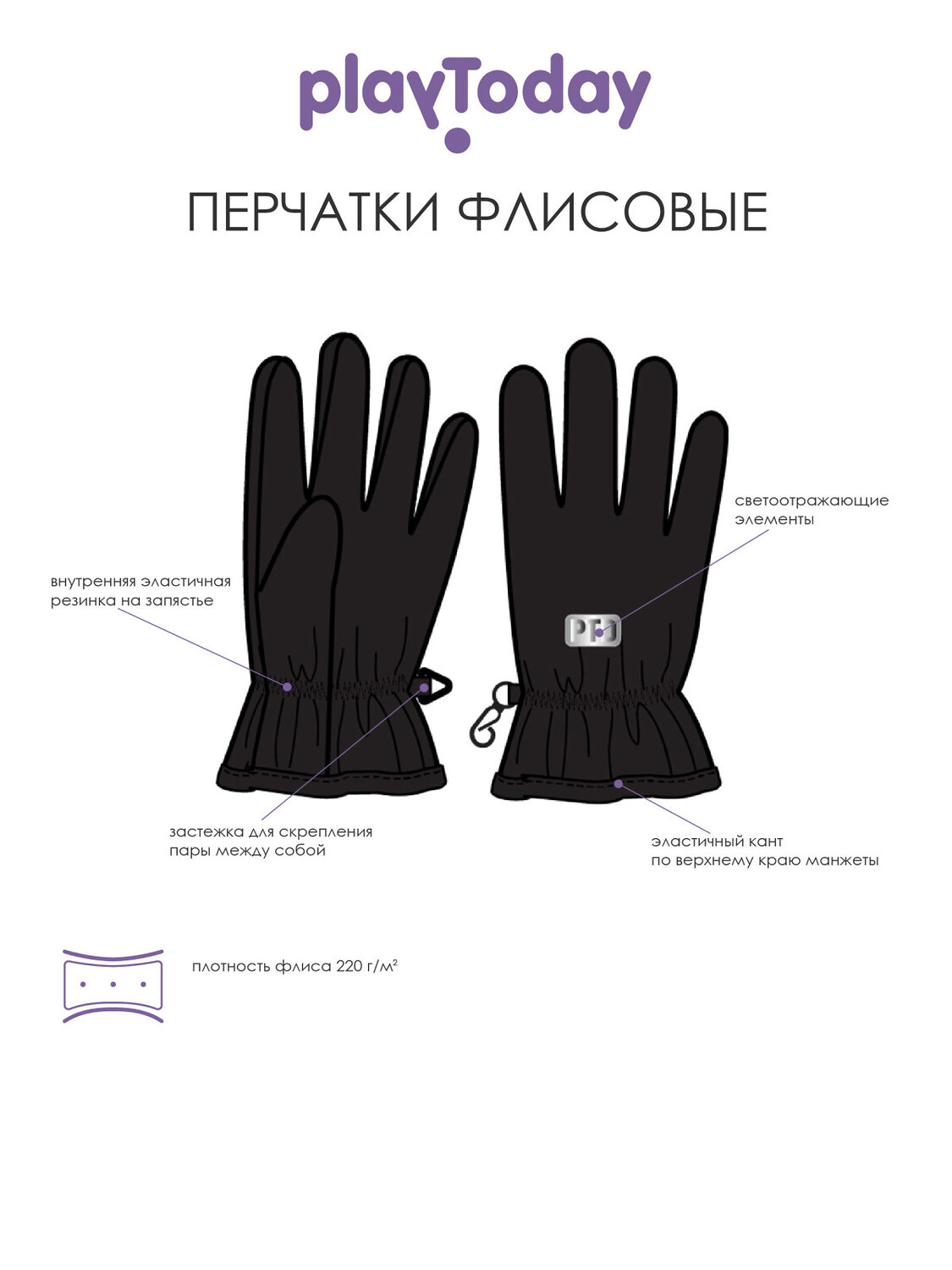 PLAYTODAY Перчатки 311941 32311306 тёмно-синий