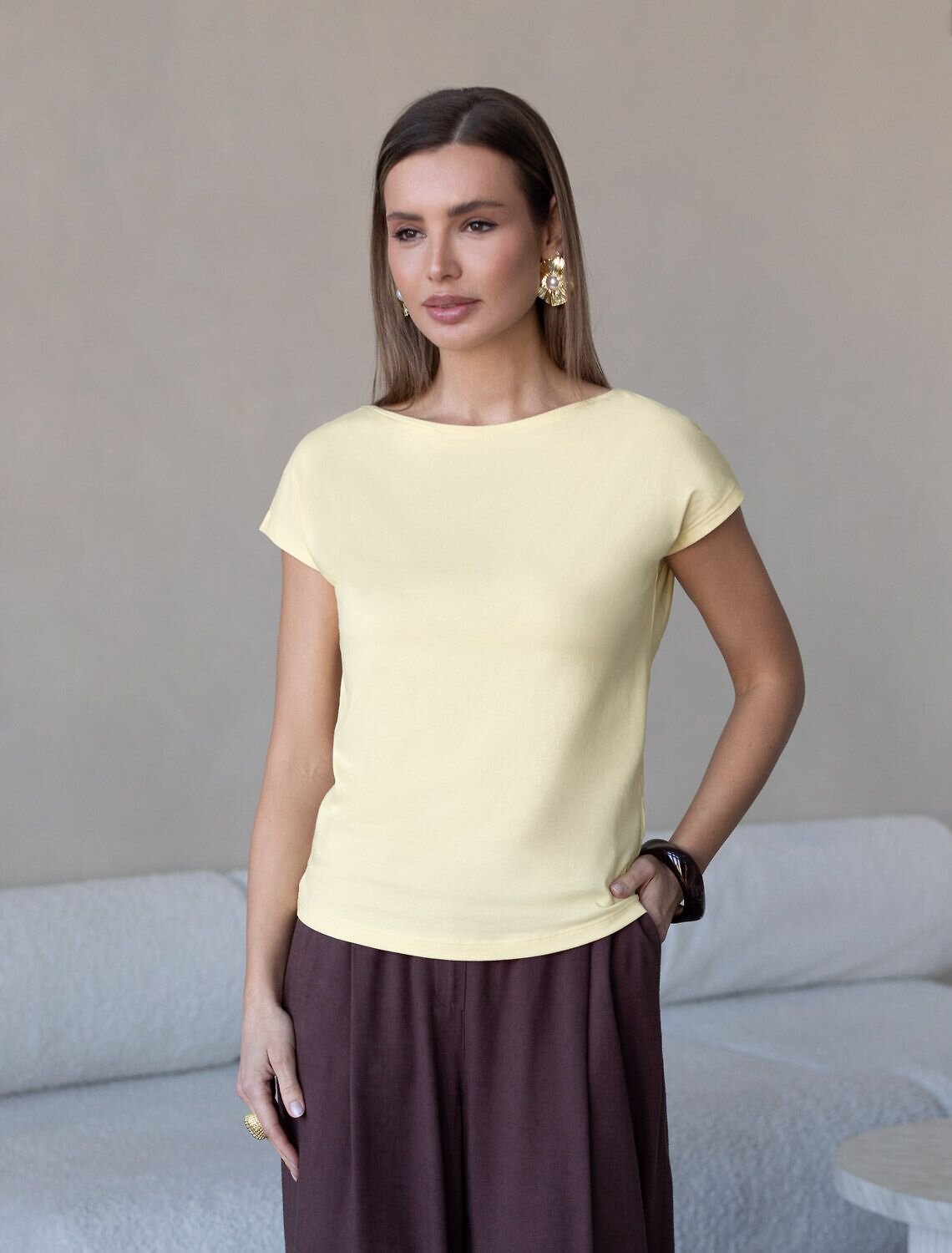 VILATTE Футболка 607418 D49.088 сливочное масло