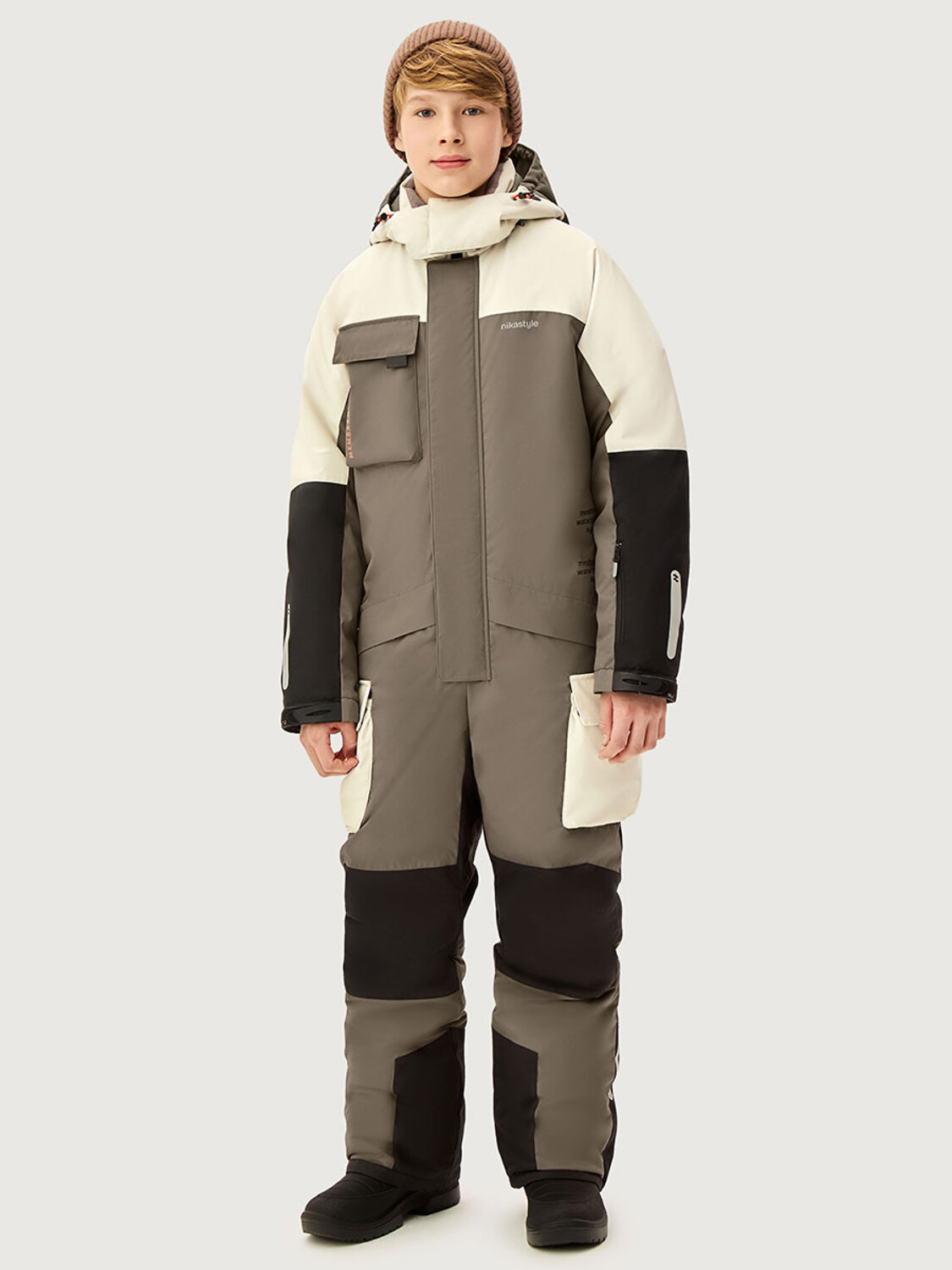 NIKASTYLE Комбинезон 608127 8з4526 серый песок