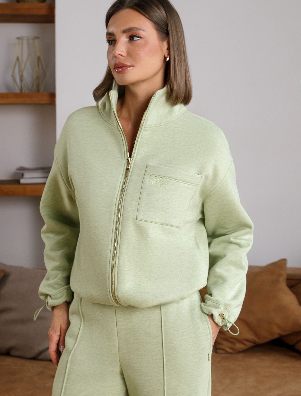 VILATTE Джемпер 608689 D49.188 св.зеленый меланж