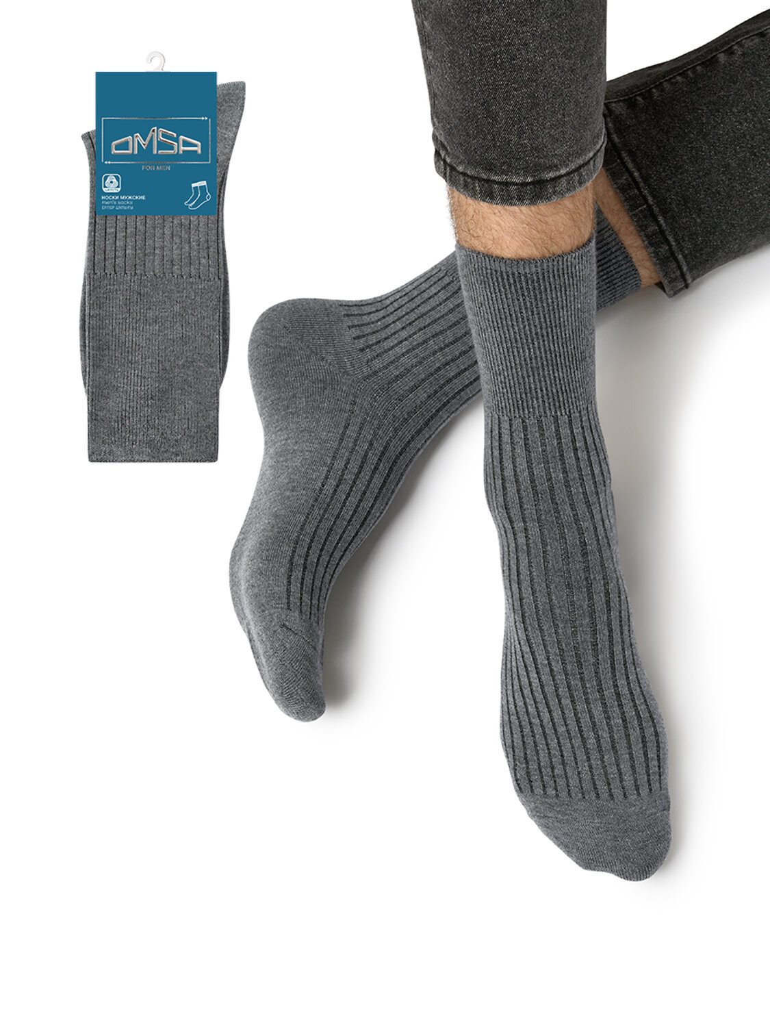 Omsa Носки 608734 OMSA COMFORT 310, WO+PC Grigio Chiaro (Серый)