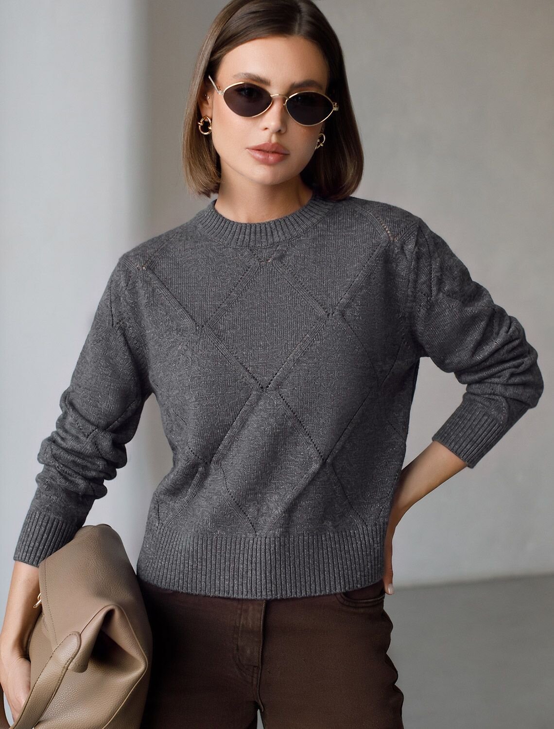 VILATTE Джемпер 608923 D39.413 темно-серый меланж