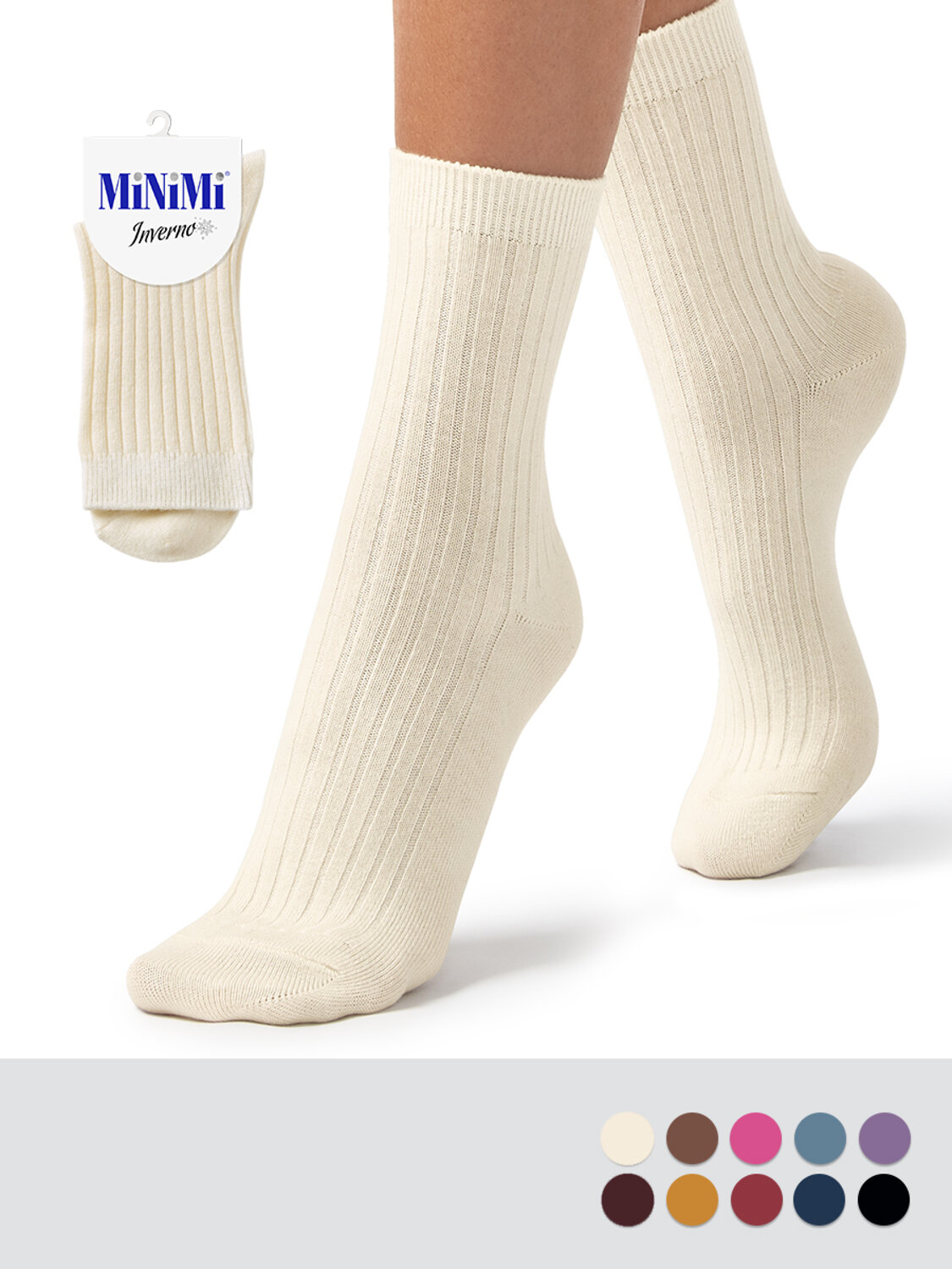 Minimi Носки 609312 MINI INVERNO 3302, WO+PC Avorio (Молочный)