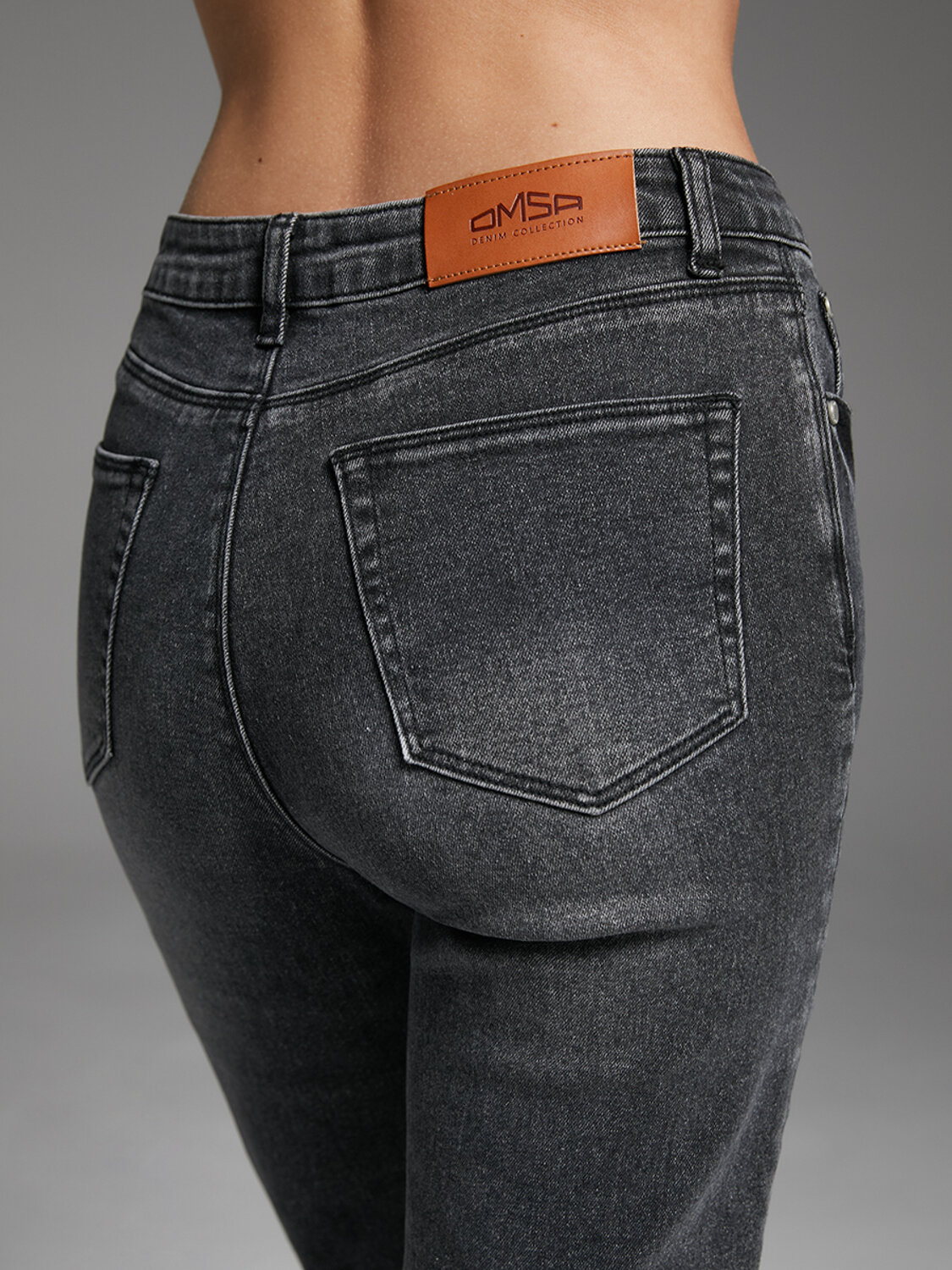 Omsa Джинсы 609314 OmD 1200-1 CLASSIC Джинсы жен. Grigio Scuro Wash (Серый)