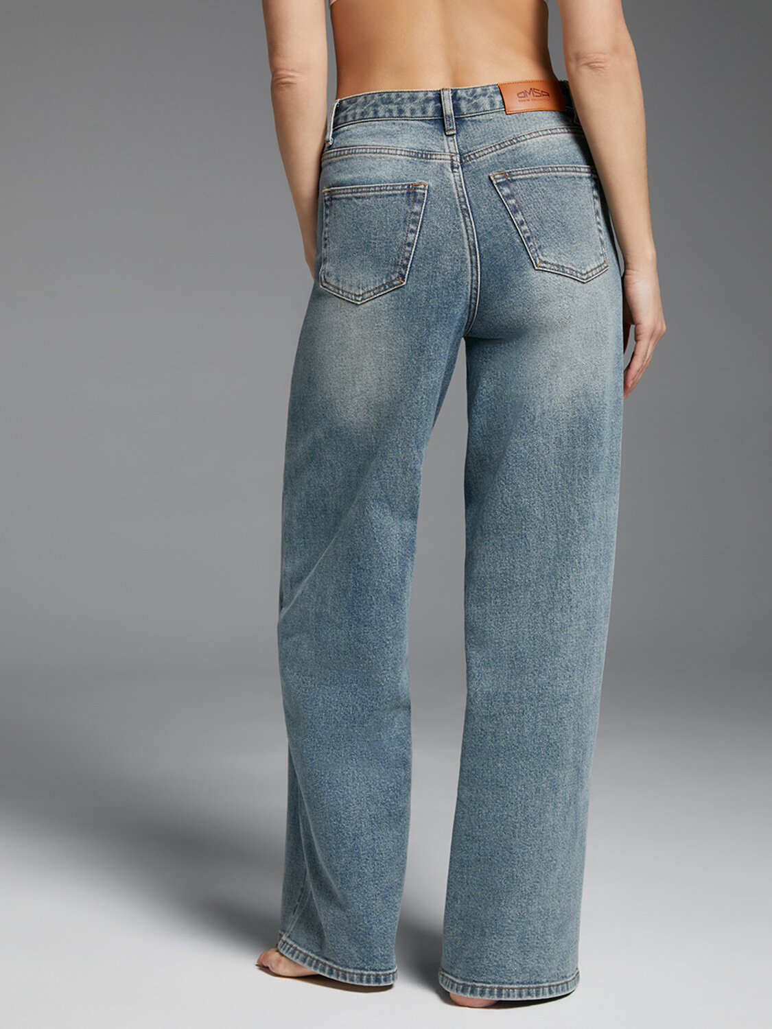 Omsa Джинсы 609319 OmD 1500 WIDE LEG Grigio Jeans Wash (Серый)