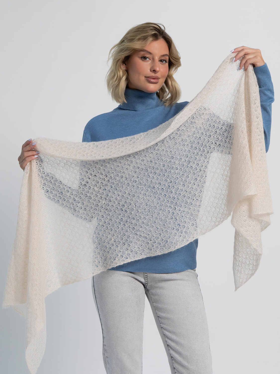 LT Collection Шарф 609848 ВП06-1М Молочный