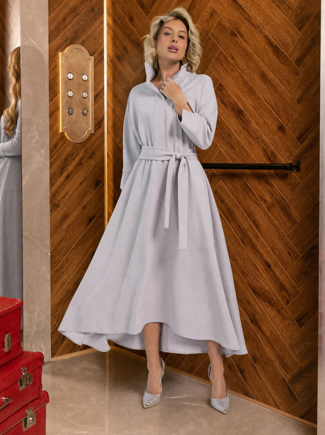 LT Collection Платье 611047 П16427-16М Светло-серый