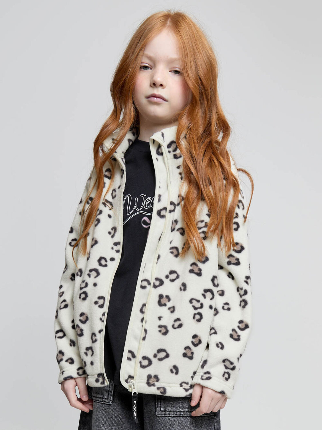 CROCKID Куртка 612018 ФЛ 34025/н/50 ГР светло-молочный, дикий леопард
