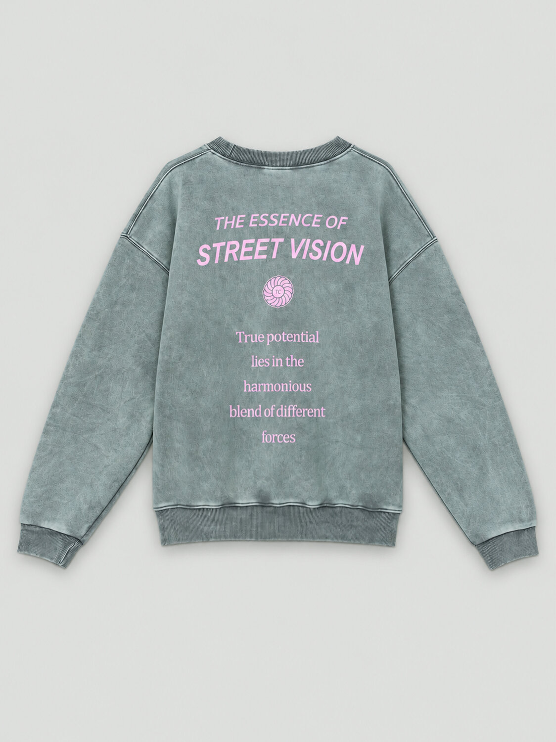 MARK FORMELLE Свитшот 612767 122530 ACID WASH серый +печать