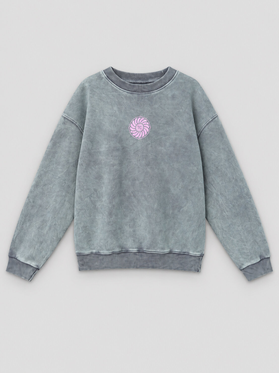 MARK FORMELLE Свитшот 612767 122530 ACID WASH серый +печать