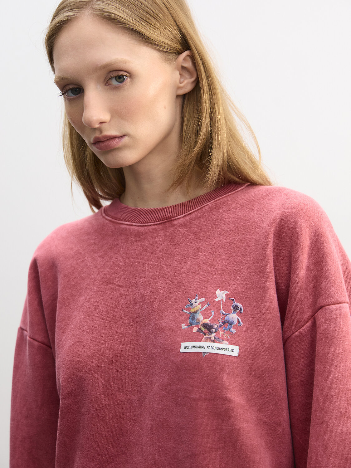 MARK FORMELLE Свитшот 613292 122887/1 ACID WASH терракотовый +печать
