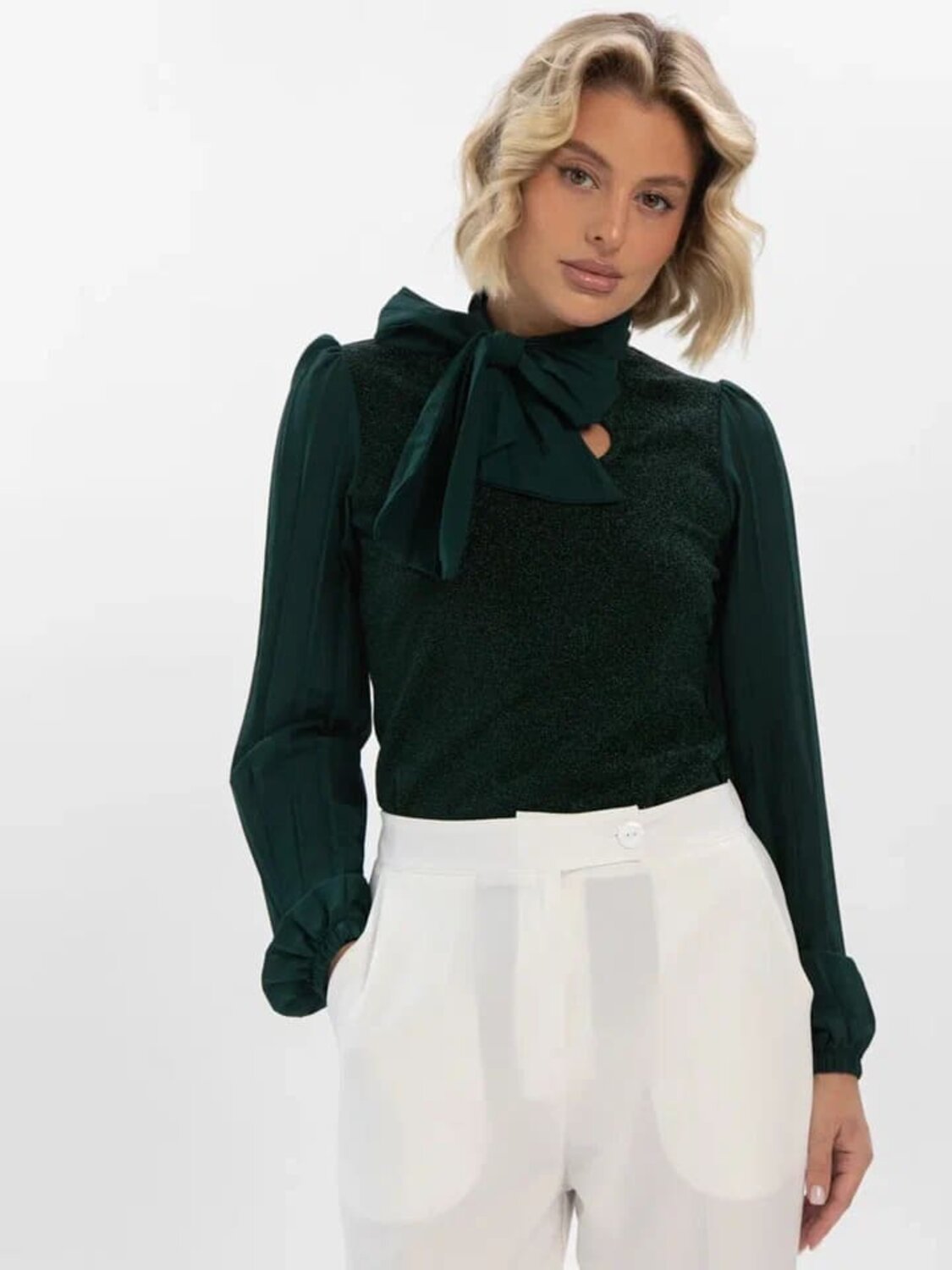 LT Collection Блуза 613370 Б16411-1М Зеленый