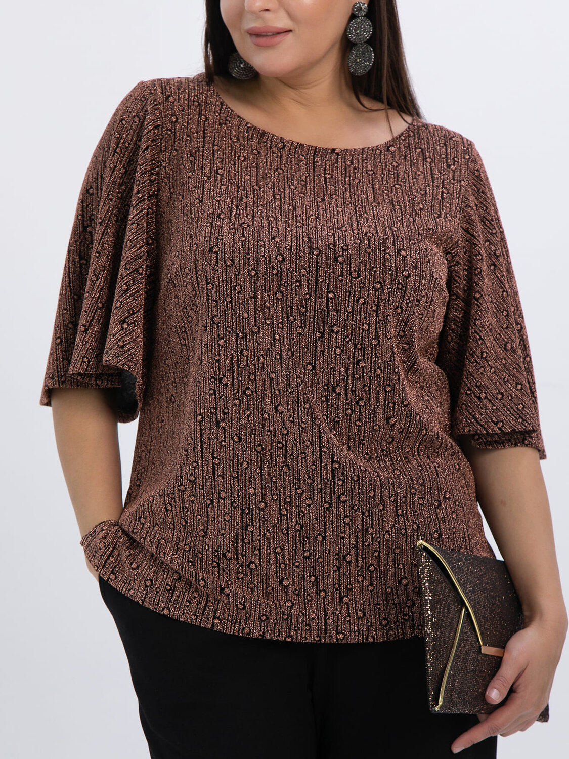 LT Collection Блуза 613800 Б16524-13М Коричневый