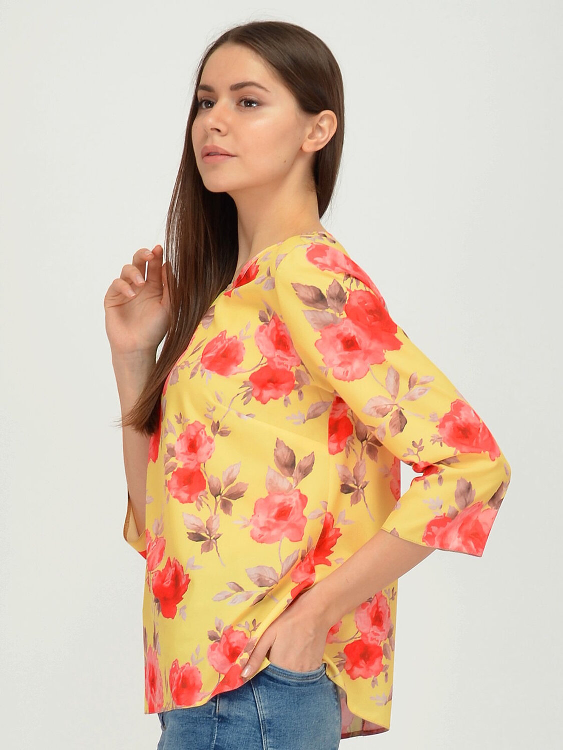 VISERDI Блузка 106558 10255-бжц 240590 Желтый/коралловый