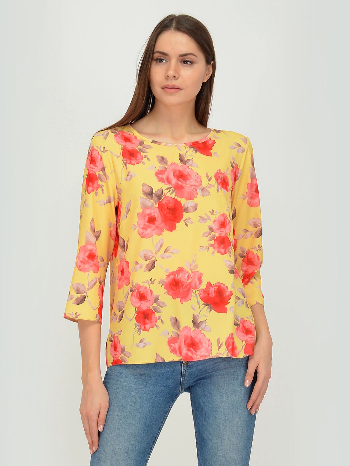 VISERDI Блузка 106558 10255-бжц 240590 Желтый/коралловый