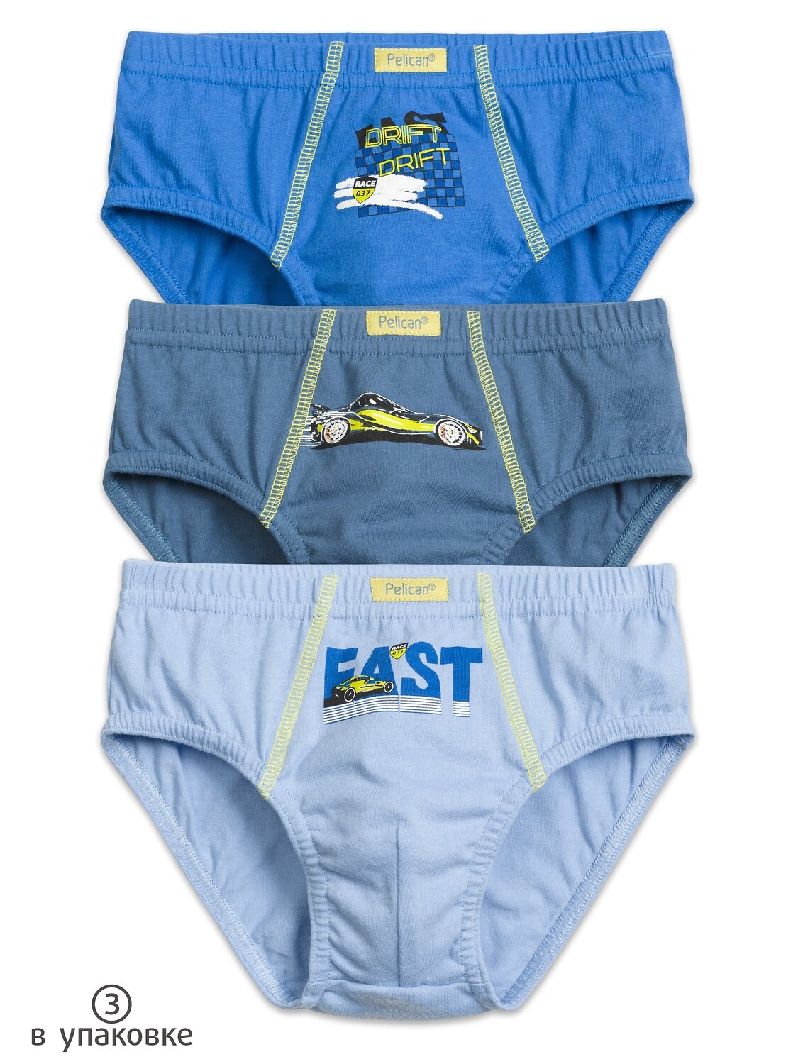 PELICAN Трусы 152391 BULB3206(3) Синий/серый/голубой