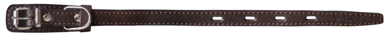 Зооник Ошейник кожаный двойной,серия "премиум-классик" 15мм, 23-30,5см, , коричневый 409143 10119-2 