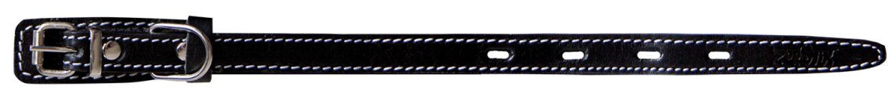 Зооник Ошейник кожаный двойной,серия "премиум-классик" 15мм, 28-37см, , черный 409146 10120-1 