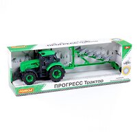 Полесье Трактор "Прогресс" с плугом инерционный (зелёный) (в коробке) 323026 91307 