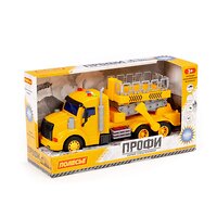 Полесье "Профи", автомобиль с подъёмником инерционный (со светом и звуком) (жёлтый) (в коробке) 323040 89786 