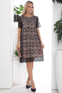 LT Collection Платье 424798 П10480 чёрный, персиковый