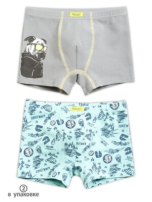 PELICAN Трусы 175514 BUHB3222(2) Серый/лазурный