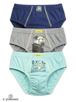 PELICAN Трусы 175523 BULB3222(3) Лазурный/серый/темно-синий