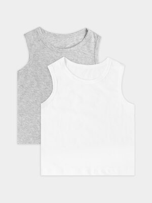 MARK FORMELLE Майка 246010 423344-2 белый +серый меланж