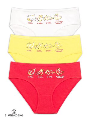 PELICAN Трусы 250455 GULB3281/1(3) Белый/желтый/красный