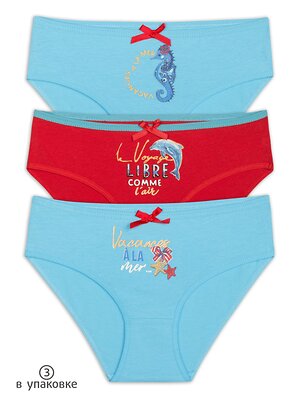 PELICAN Трусы 250460 GULB3285/1(3) Лазурный/коралловый/лазурный