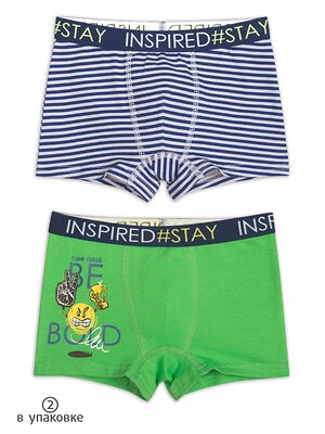 PELICAN Трусы 256160 BUHB3288(2) Серый/салатовый