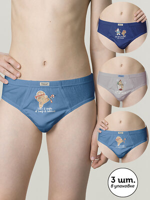 PELICAN Трусы 263533 BULB5308(3) Серый/голубой/джинс