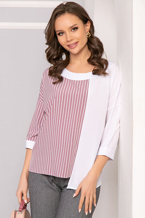 LT Collection Блуза 273410 Б5018 белый, пудрово-розовый