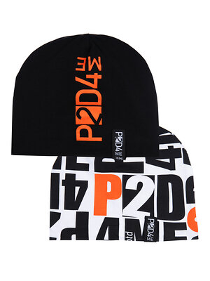 PLAYTODAY Шапка 282031 12311324 черный,белый,оранжевый