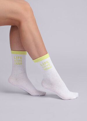 CLEVER Носки 301749 Д5375 белый/св.жёлтый