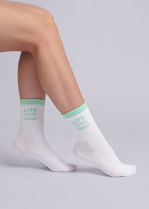 CLEVER Носки 301750 Д5375 белый/св.зелёный